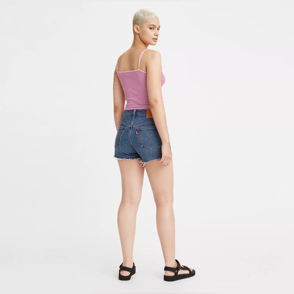 Levi’s Size 23 501 Original Fit High Rise Dark Wash Denim Shorts